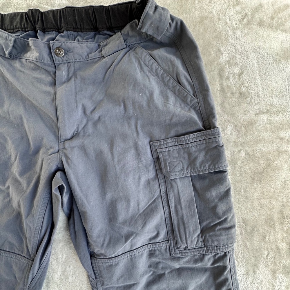 Duluth Trading Co Mens Gray Nylon Cargo Pants XL x 34 Elastic Waist Work Hiking - Picture 3 of 12